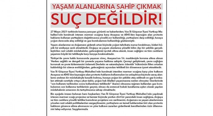 58 barodan Gürpınar açıklaması: Yaşam alanlarına sahip çıkmak suç değildir