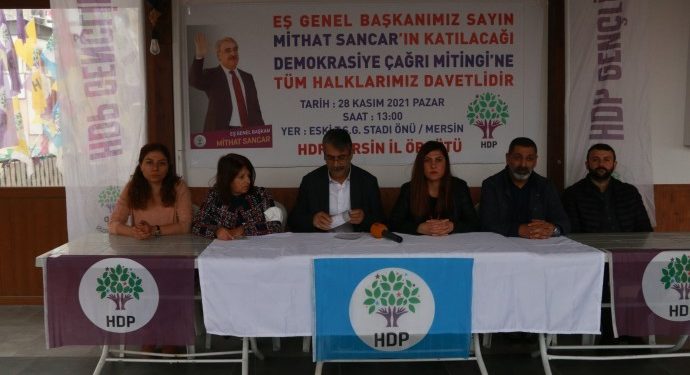 Mersin’de 28 Kasım HDP mitingine çağrı