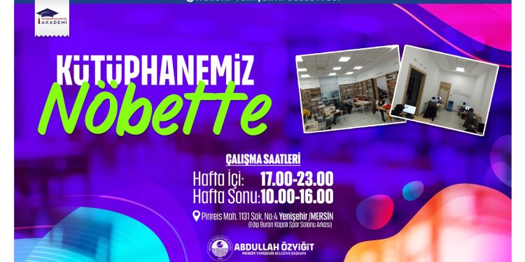Yenişehir Belediyesinden “nöbetçi kütüphane”
