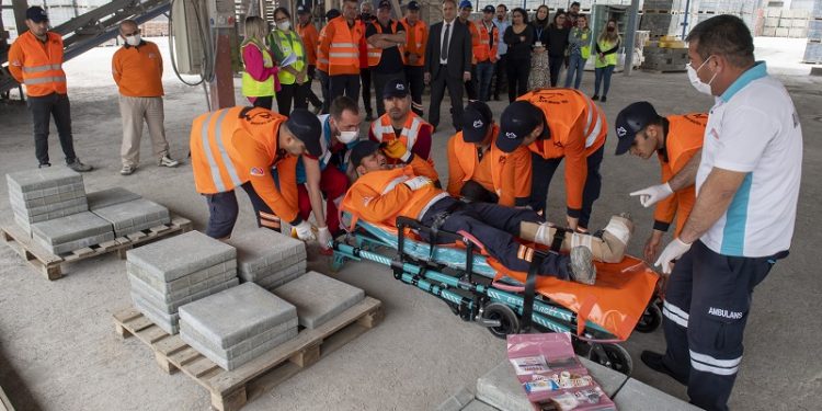 İşçilere ‘iş kazası’ tatbikatı