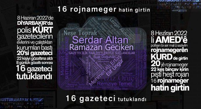 8 gündür gözaltında tutulan 16 gazeteci tutuklandı