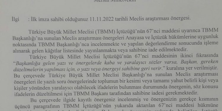 “Yargıda siyasallaşma” sözü yaralayıcı bulundu önerge iade edildi