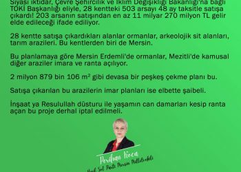 Erdemli’de ormanlar Mezitli’de kamu arazileri ranta açılıyor