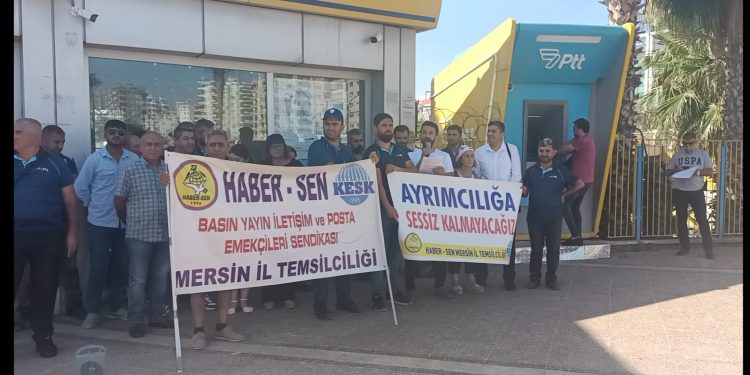 Mersin PTT emekçileri yaşadıkları baskı ve sürgünleri protesto etti