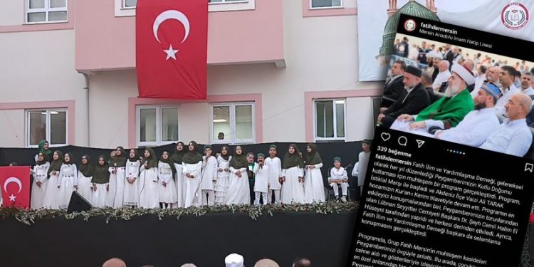 Lisede şeyh katılımlı mevlit töreni | Lüks araçla geldi, ‘şükredin’ dedi