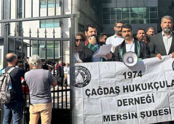 Gazeteciler Mersin Adliyesi’nde parmaklıklar ardında çekim yaptı