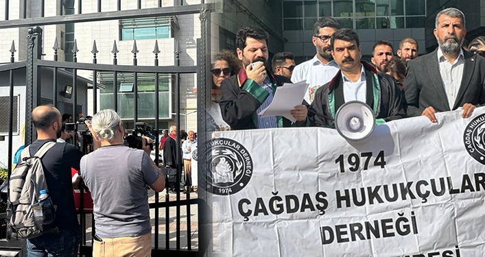 Gazeteciler Mersin Adliyesi’nde parmaklıklar ardında çekim yaptı