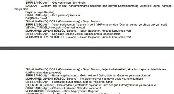Halkın meclisine yakışmayan hareketler: MHP’liler Sakık’a yine küfür etti, tutanaklara yansıdı